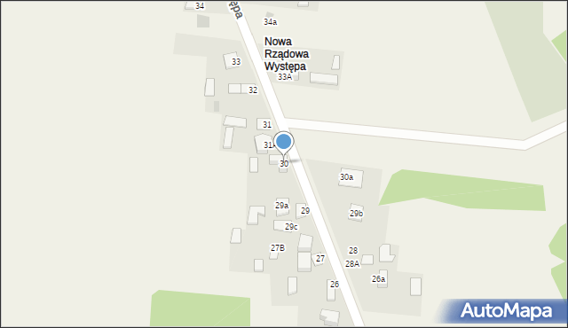 Występa, Występa, 30, mapa Występa