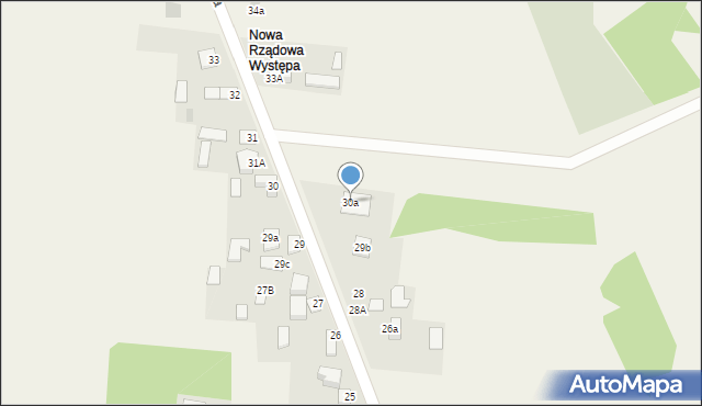 Występa, Występa, 30a, mapa Występa