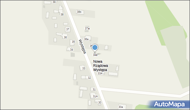 Występa, Występa, 34a, mapa Występa