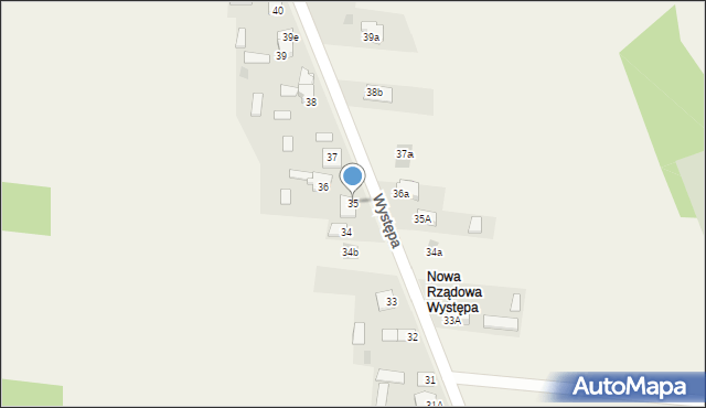 Występa, Występa, 35, mapa Występa