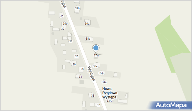 Występa, Występa, 37a, mapa Występa