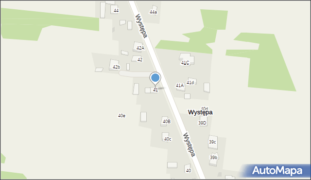 Występa, Występa, 41, mapa Występa