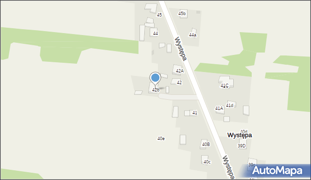 Występa, Występa, 42b, mapa Występa