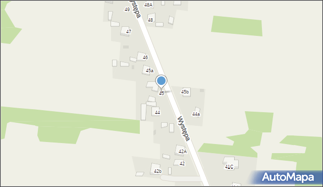 Występa, Występa, 45, mapa Występa