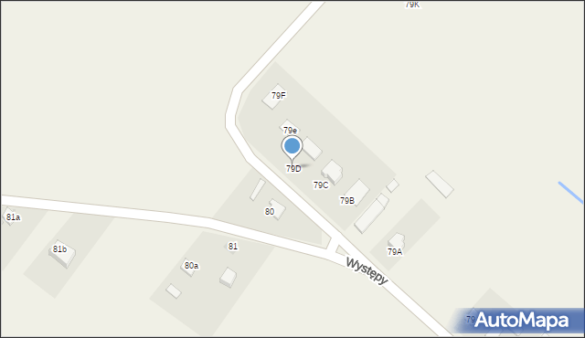 Występy, Występy, 79D, mapa Występy