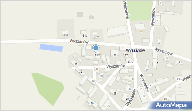 Wyszanów, Wyszanów, 34, mapa Wyszanów