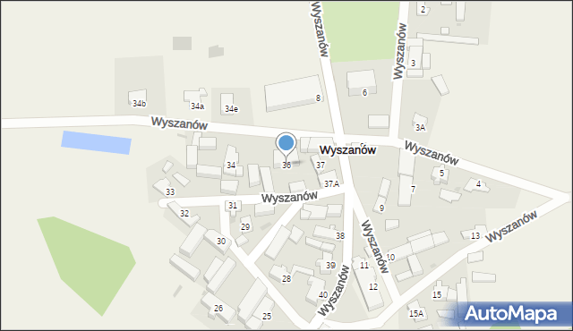 Wyszanów, Wyszanów, 36, mapa Wyszanów