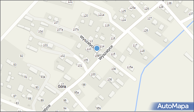 Wyszatyce, Wyszatyce, 109, mapa Wyszatyce