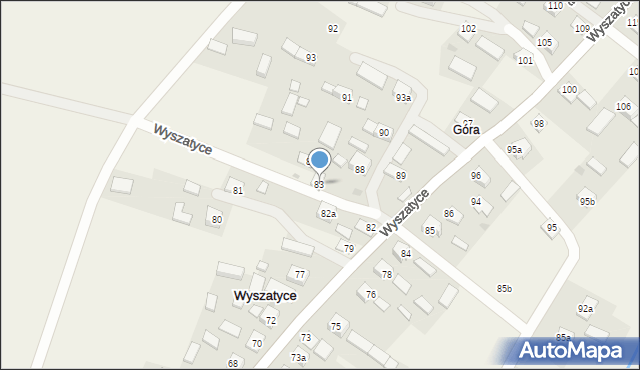 Wyszatyce, Wyszatyce, 83, mapa Wyszatyce