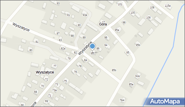 Wyszatyce, Wyszatyce, 85, mapa Wyszatyce