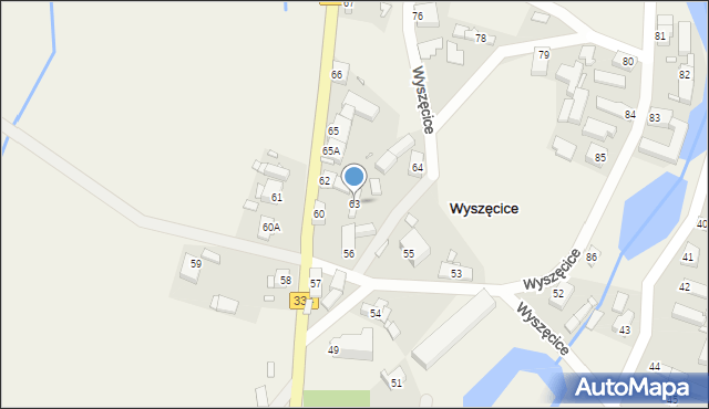 Wyszęcice, Wyszęcice, 63, mapa Wyszęcice