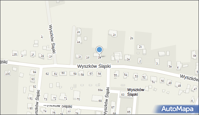 Wyszków Śląski, Wyszków Śląski, 1e, mapa Wyszków Śląski