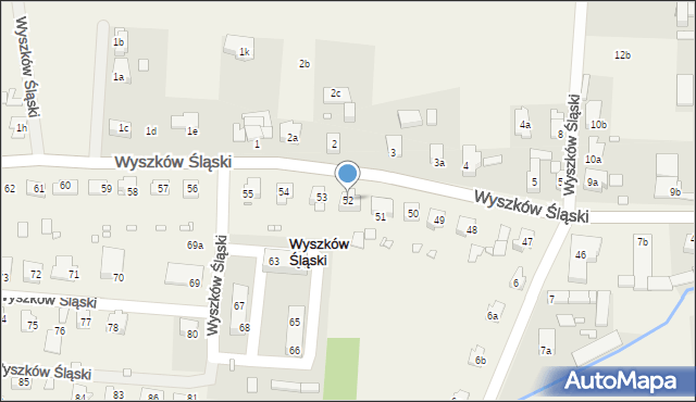 Wyszków Śląski, Wyszków Śląski, 52, mapa Wyszków Śląski