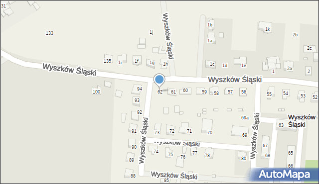 Wyszków Śląski, Wyszków Śląski, 62, mapa Wyszków Śląski