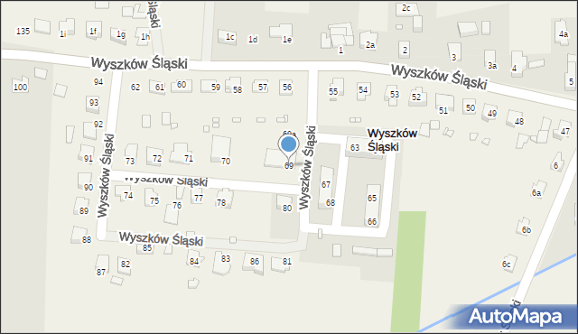 Wyszków Śląski, Wyszków Śląski, 69, mapa Wyszków Śląski