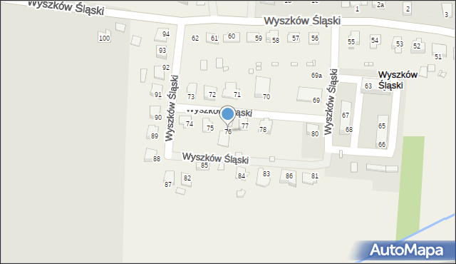 Wyszków Śląski, Wyszków Śląski, 76, mapa Wyszków Śląski