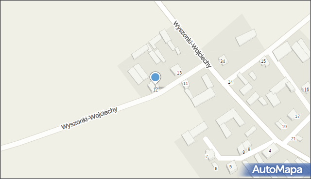 Wyszonki-Wojciechy, Wyszonki-Wojciechy, 12, mapa Wyszonki-Wojciechy
