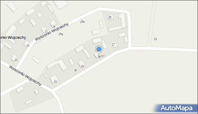 Wyszonki-Wojciechy, Wyszonki-Wojciechy, 28, mapa Wyszonki-Wojciechy