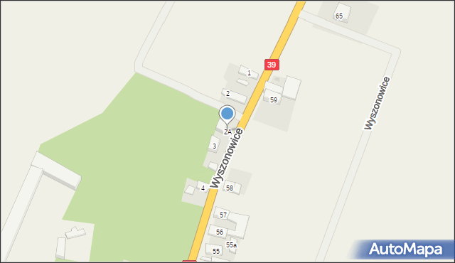 Wyszonowice, Wyszonowice, 2A, mapa Wyszonowice