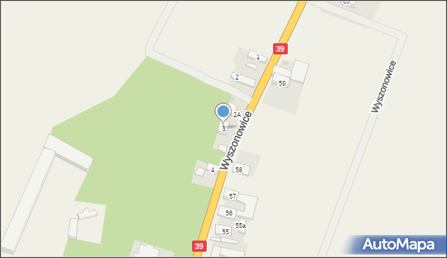 Wyszonowice, Wyszonowice, 3, mapa Wyszonowice