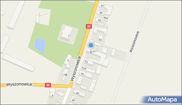 Wyszonowice, Wyszonowice, 52, mapa Wyszonowice