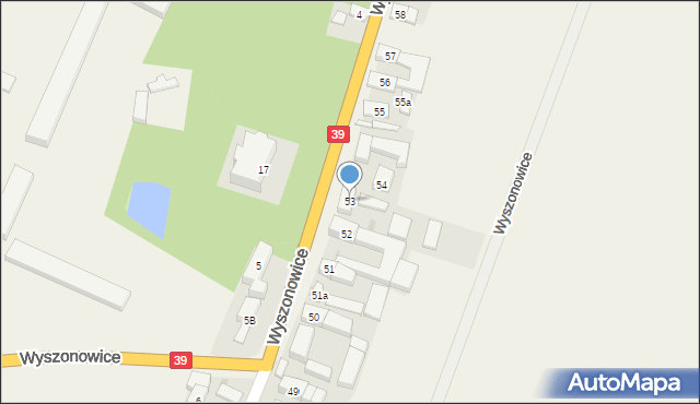 Wyszonowice, Wyszonowice, 53, mapa Wyszonowice