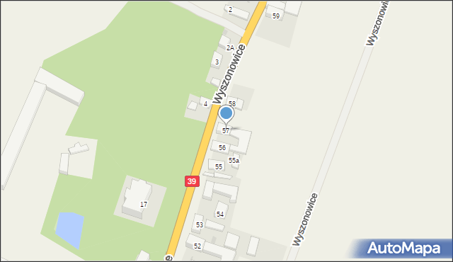 Wyszonowice, Wyszonowice, 57, mapa Wyszonowice