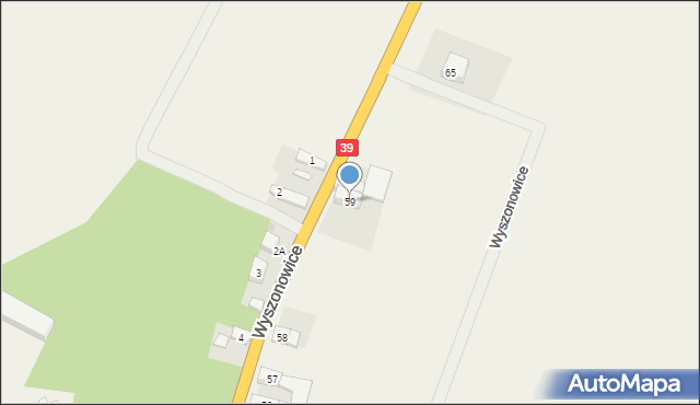 Wyszonowice, Wyszonowice, 59, mapa Wyszonowice