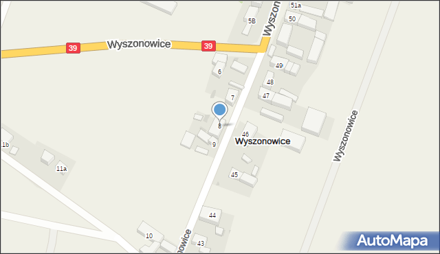 Wyszonowice, Wyszonowice, 8, mapa Wyszonowice