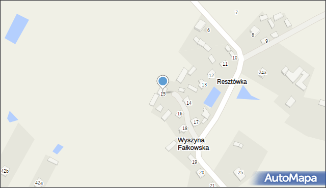 Wyszyna Fałkowska, Wyszyna Fałkowska, 15, mapa Wyszyna Fałkowska