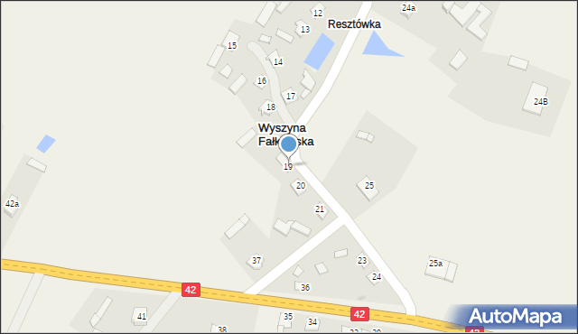Wyszyna Fałkowska, Wyszyna Fałkowska, 19, mapa Wyszyna Fałkowska