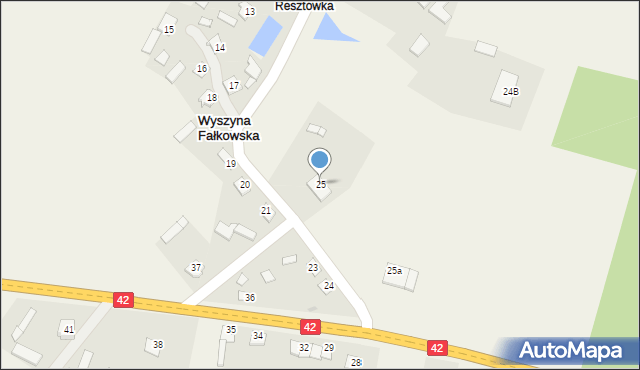 Wyszyna Fałkowska, Wyszyna Fałkowska, 25, mapa Wyszyna Fałkowska