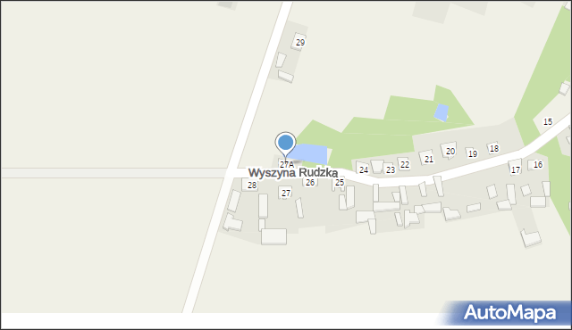 Wyszyna Rudzka, Wyszyna Rudzka, 27A, mapa Wyszyna Rudzka