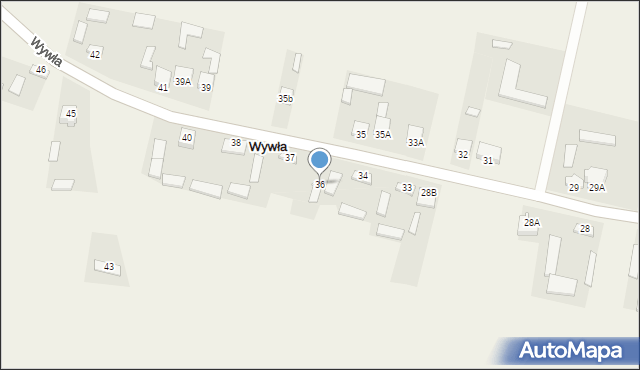 Wywła, Wywła, 36, mapa Wywła