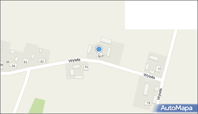 Wywła, Wywła, 79, mapa Wywła