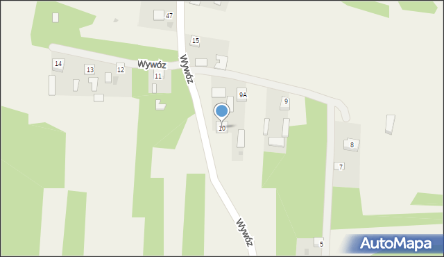 Wywóz, Wywóz, 10, mapa Wywóz