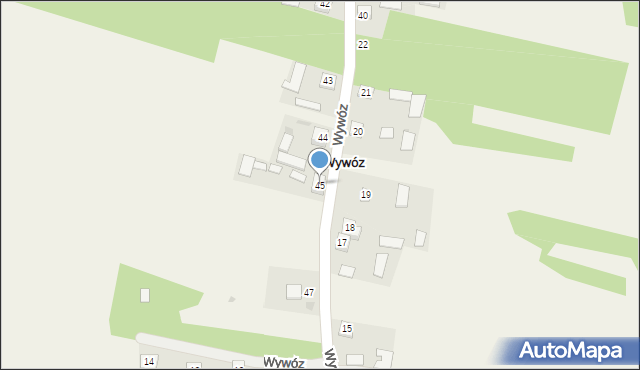 Wywóz, Wywóz, 45, mapa Wywóz
