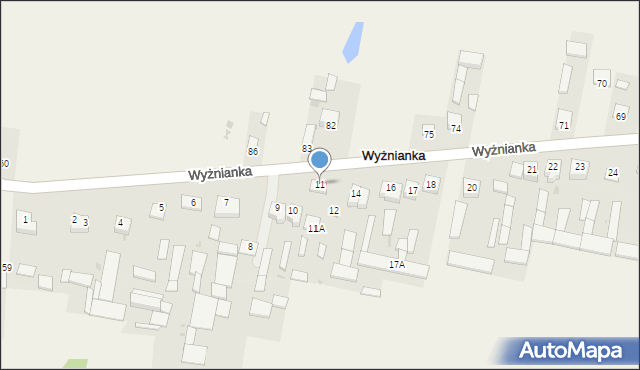 Wyżnianka, Wyżnianka, 11, mapa Wyżnianka