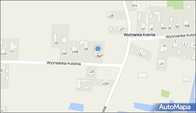 Wyżnianka-Kolonia, Wyżnianka-Kolonia, 108a, mapa Wyżnianka-Kolonia