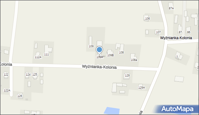 Wyżnianka-Kolonia, Wyżnianka-Kolonia, 109A, mapa Wyżnianka-Kolonia