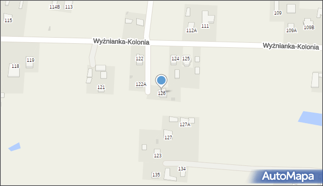 Wyżnianka-Kolonia, Wyżnianka-Kolonia, 126, mapa Wyżnianka-Kolonia