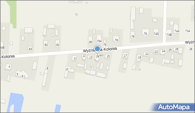 Wyżnianka-Kolonia, Wyżnianka-Kolonia, 14, mapa Wyżnianka-Kolonia