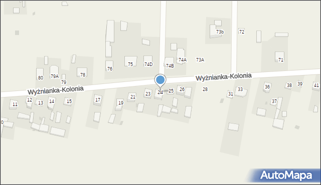 Wyżnianka-Kolonia, Wyżnianka-Kolonia, 24, mapa Wyżnianka-Kolonia