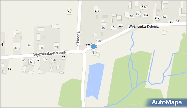 Wyżnianka-Kolonia, Wyżnianka-Kolonia, 58a, mapa Wyżnianka-Kolonia