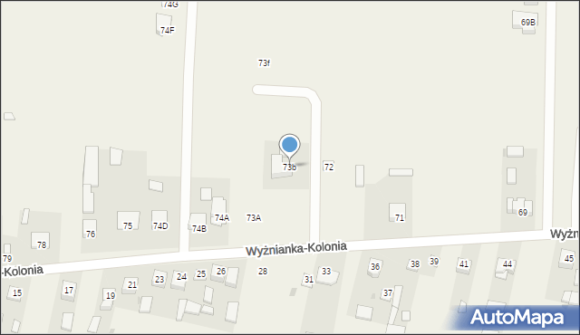 Wyżnianka-Kolonia, Wyżnianka-Kolonia, 73b, mapa Wyżnianka-Kolonia