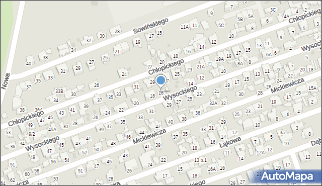 Ząbki, Wysockiego Piotra, 16, mapa Ząbki