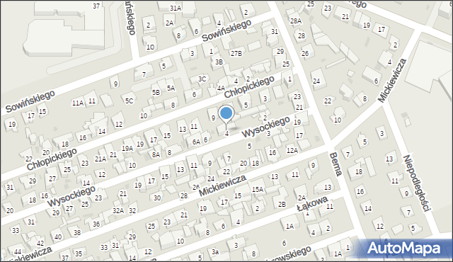 Ząbki, Wysockiego Piotra, 4A, mapa Ząbki