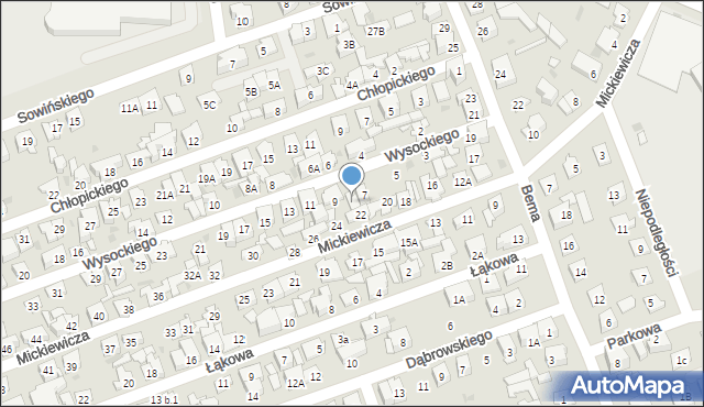 Ząbki, Wysockiego Piotra, 7A, mapa Ząbki