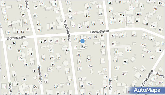 Ząbki, Wyspiańskiego Stanisława, 12A, mapa Ząbki