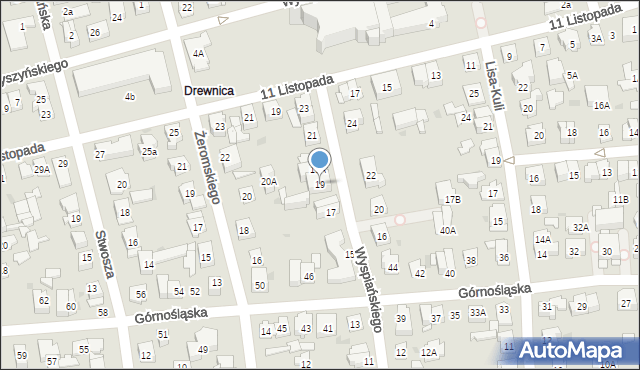 Ząbki, Wyspiańskiego Stanisława, 19, mapa Ząbki